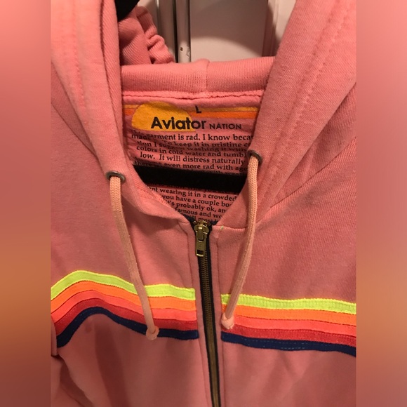 Aviator Nation 5 stripe zip up hoodie - Picture 3 of 4